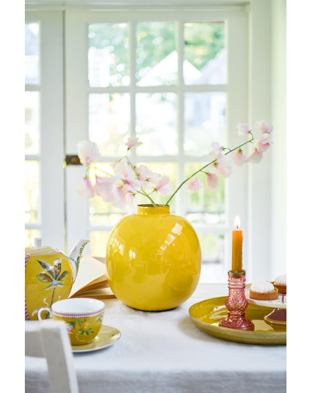 Pip Studio Vase Metall Yellow 23cm