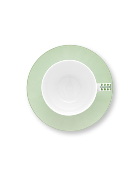 Lily & Lotus Cappuccino Kaffee Tee Tasse 2 tlg. Tiles Light Green 280 ml