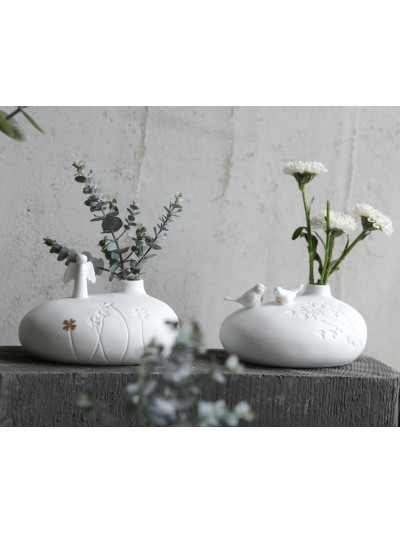 Blumenstein Vase "Schlafende Katze" Porzellan 10x7x6,5cm