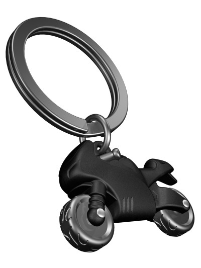 Schlüsselanhänger Motorrad "Black Racer", Schwarz matt