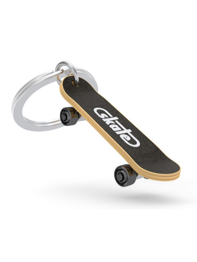 Schlüsselanhänger "Skateboard" Schwarz-Gold-Silber Schlüsselanhänger "Skateboard" Schwarz-Gold-Silber