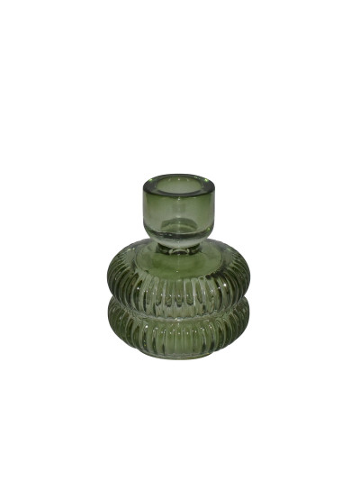 Kerzenhalter wendbar für Stabkerze oder Teelicht, Glas grün