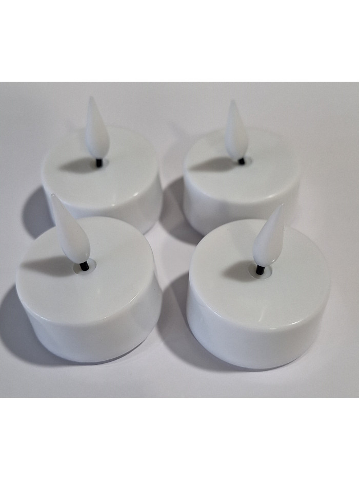 LED Teelicht klein D3,8cm, 4er Set weiß LED Teelicht klein D3,8cm, 4er Set weiß