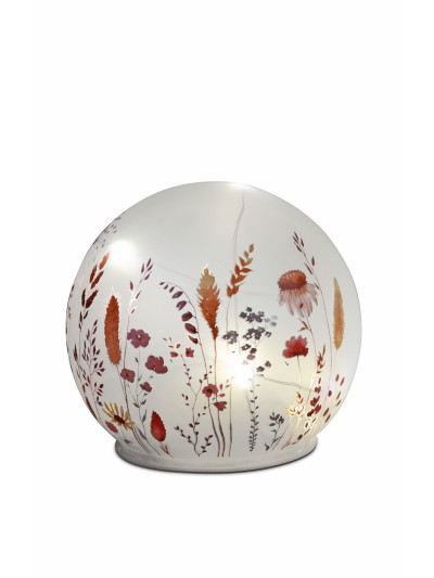 LED Glaskugel Kornfeld 12 cm mit Timer