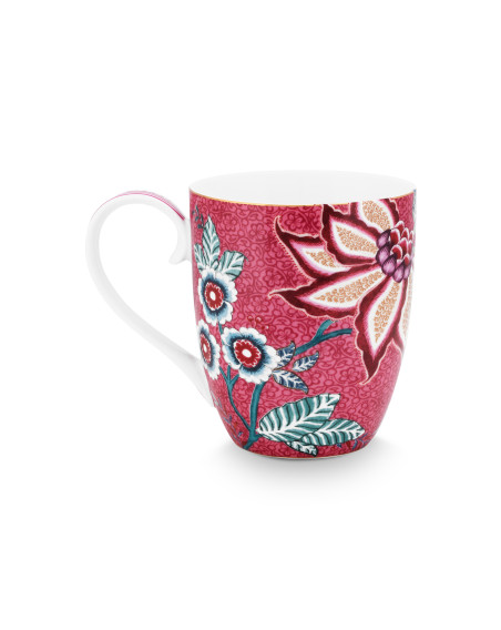 Flower Festival, Tasse XL 450ml, dunkelpink