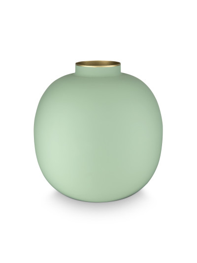 Pip Studio Vase Metall, 23 cm matt Lindgrün-Gold
