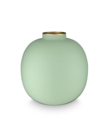 Pip Studio Vase Metall, 23 cm matt Lindgrün-Gold