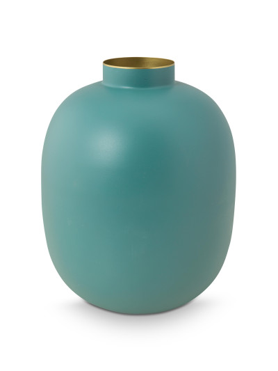 Pip Studio Vase Metall Hellblau-Gold 32cm