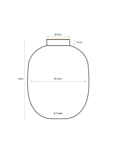Pip Studio Vase Metall Hellblau-Gold 32cm