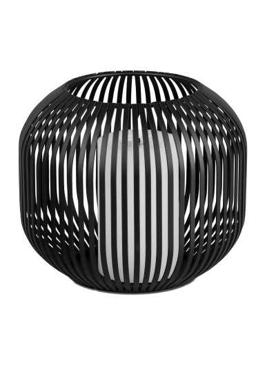 Windlicht Wili Kerzenleuchter Stäbe, Metall Schwarz