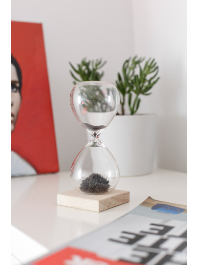 Sanduhr mit magnetischem Holzsockel