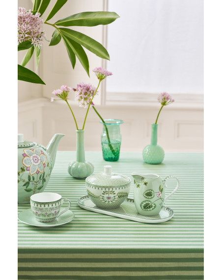 Lily & Lotus Tablett für Milch und Zucker Tiles Green, 25 x 12 cm