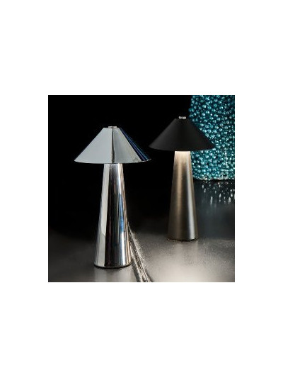 LED Tischlampe Pilz Matt-Schwarz, Touch Dimmer 17cm