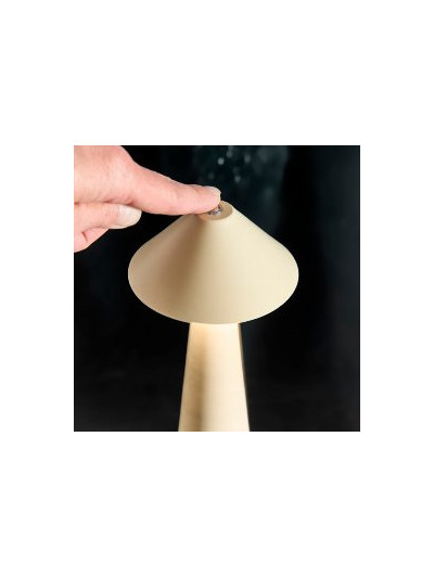 LED Tischlampe Pilz Matt-Creme, Touch Dimmer 17cm