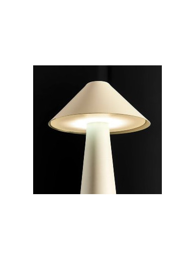 LED Tischlampe Pilz Matt-Creme, Touch Dimmer 17cm
