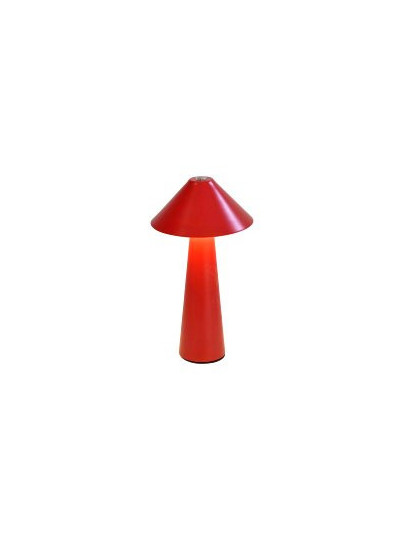 LED Tischlampe Pilz Matt-Rot, Touch Dimmer 17cm