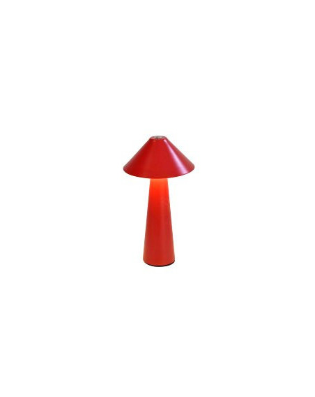 LED Tischlampe Pilz Matt-Rot, Touch Dimmer 17cm
