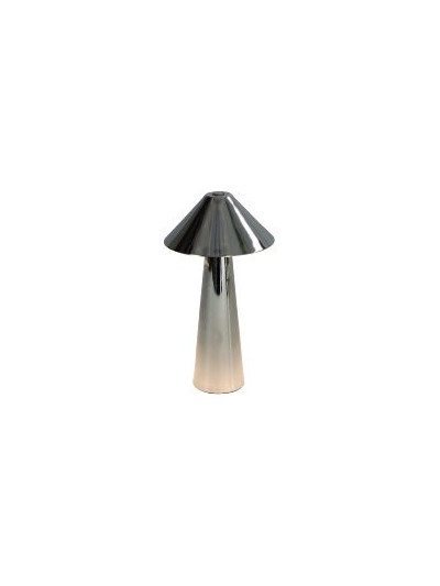 LED Tischlampe Pilz Chrom-Silber, Touch Dimmer 17cm