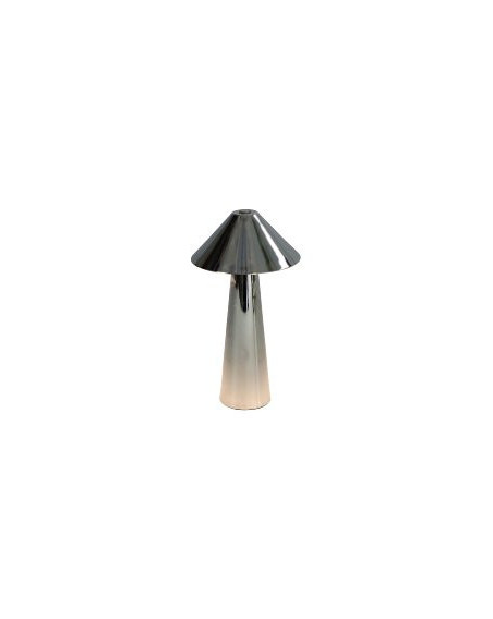 LED Tischlampe Pilz Chrom-Silber, Touch Dimmer 17cm