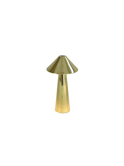 LED Tischlampe Pilz Chrom-Gold, Touch Dimmer 17cm