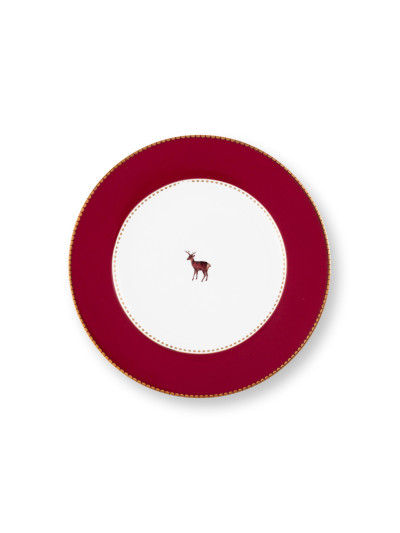 Teller Love Birds Dark Red 17 cm mit Hirsch