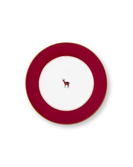 Teller Love Birds Dark Red 17 cm mit Hirsch