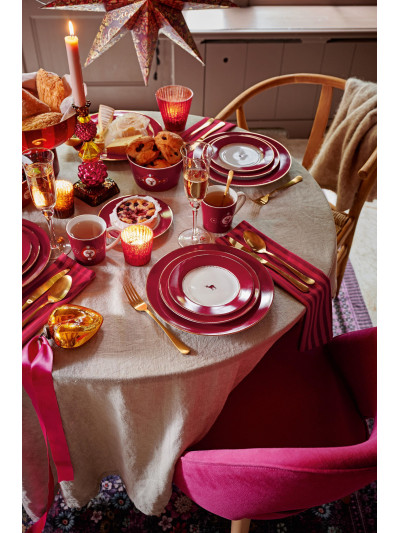 Teller Love Birds Dark Red 17 cm mit Hirsch