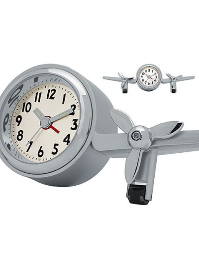 Tischuhr "Pearl Harbour" Metall Chrom