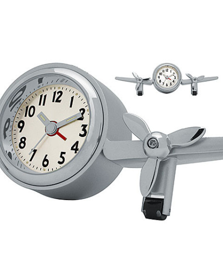 Tischuhr "Pearl Harbour" Metall Chrom