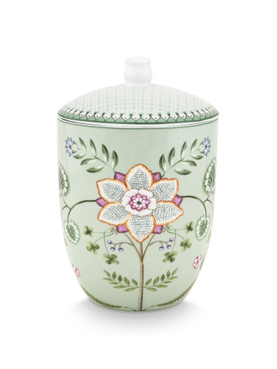 Lily & Lotus Light Green, Storage Vorratsdose, 1,5ltr. mit Gummiring im Deckel zum Frischhalten