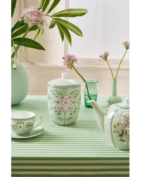 Lily & Lotus Light Green, Storage Vorratsdose, 1,5ltr. mit Gummiring im Deckel zum Frischhalten