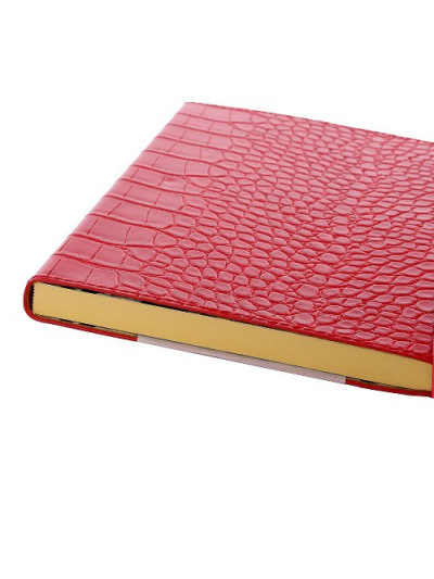 Notizbuch Kroko Rot Majoie, Slim Line A5 144 Seiten