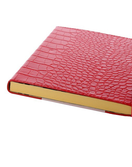 Notizbuch Kroko Rot Majoie, Slim Line A5 144 Seiten