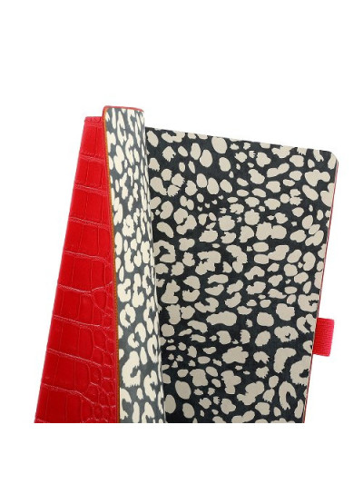 Notizbuch Kroko Rot Majoie, Slim Line A5 144 Seiten