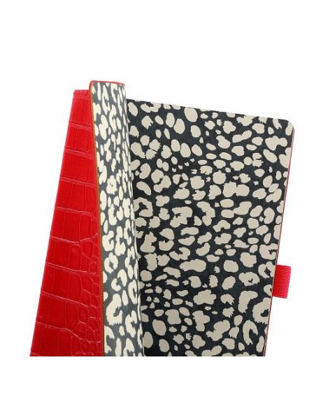 Notizbuch Kroko Rot Majoie, Slim Line A5 144 Seiten