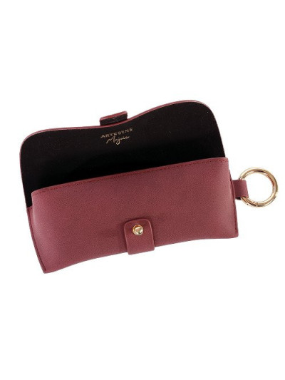 Brillenetui Majoie Leder-Optik Beere 17x7cm