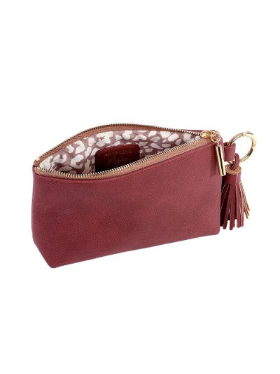 Kosmetiktasche Majoie Leder-Optik Beere 18x10x5 cm