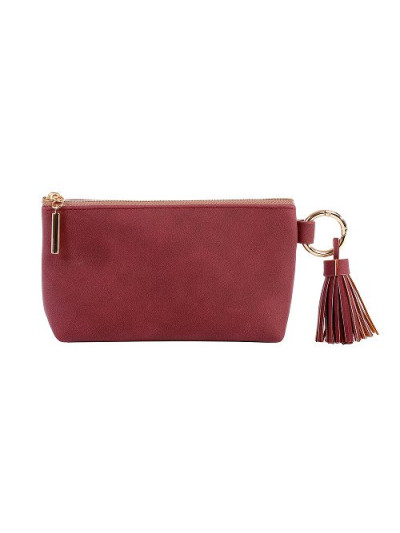 Kosmetiktasche Majoie Leder-Optik Beere 18x10x5 cm