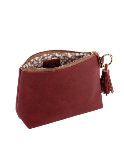 Kosmetiktasche Majoie Leder-Optik Beere 21x14x8cm