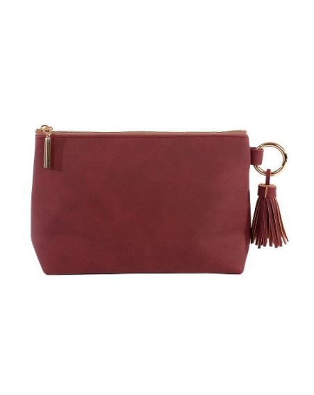 Kosmetiktasche Majoie Leder-Optik Beere 21x14x8cm