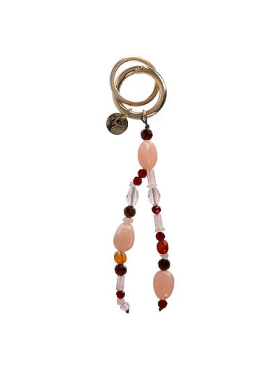 Schlüsselanhänger Handtaschenanhänger Rose, Echte Glasperlen Majoie