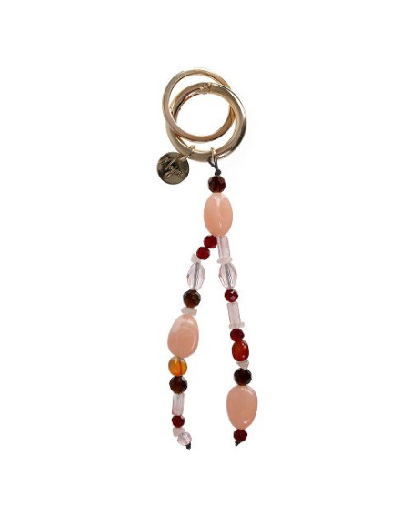 Schlüsselanhänger Handtaschenanhänger Rose, Echte Glasperlen Majoie