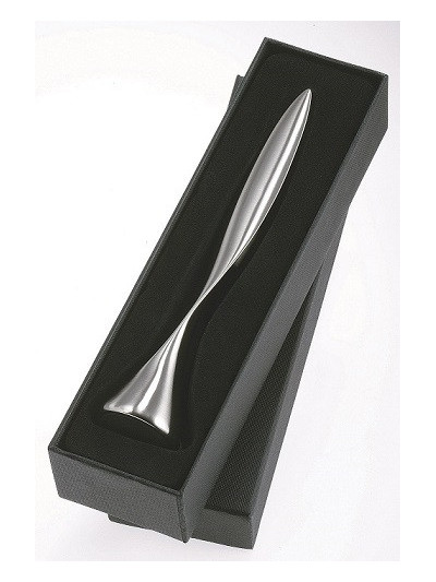Brieföffner auf Fuß, Edelstahl poliert 17,5 cm hoch