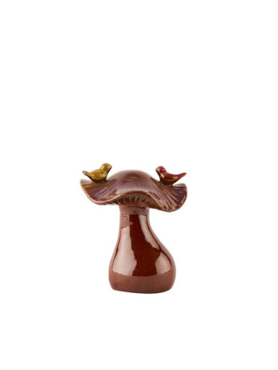 Pilz mit 2 Vögelchen 12x14cm Keramik, Multi