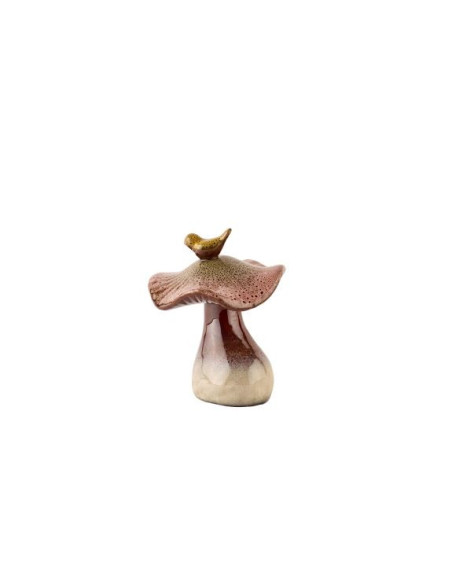 Pilz mit 2 Vögelchen 12x14cm Keramik, Multi
