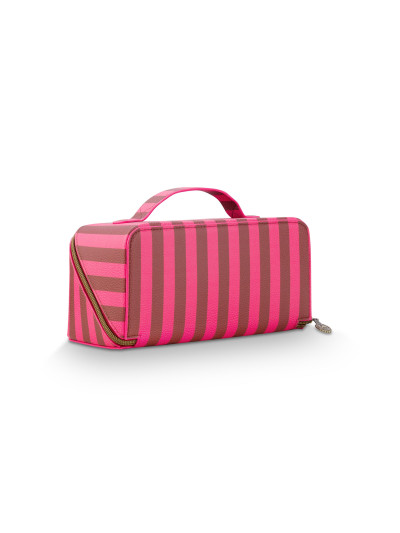 Kosmetiktasche Beauty Case Cyrille Medium Pink Stripe 23,5x11x22cm