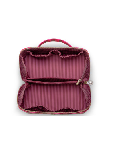 Kosmetiktasche Beauty Case Cyrille Medium Pink Stripe 23,5x11x22cm