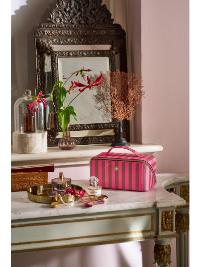 Kosmetiktasche Beauty Case Cyrille Medium Pink Stripe 23,5x11x22cm
