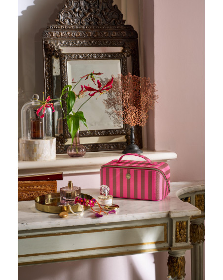 Kosmetiktasche Beauty Case Cyrille Medium Pink Stripe 23,5x11x22cm