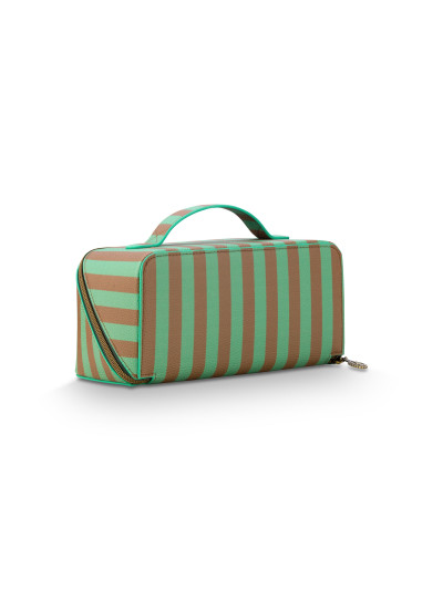 Kosmetiktasche Beauty Case Cyrille Medium Green Stripe 23,5x11x22cm
